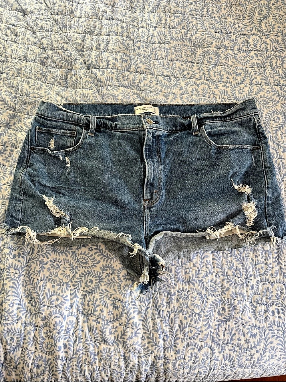 Abercrombie & Fitch Mom Shorts Distressed Denim Shorts